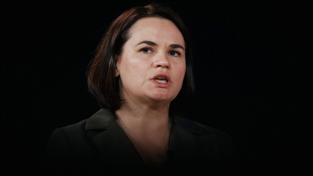 Leader of Belarus opposition warns Trump about her nation’s president