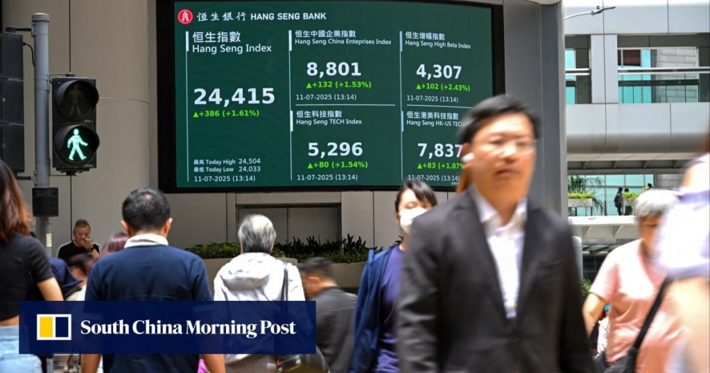 Hong Kong stocks fall as US data delay, Fed policy uncertainty hit sentiment